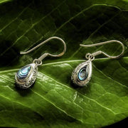 Antik Sterling Silver and Abalone Teardrop Earrings