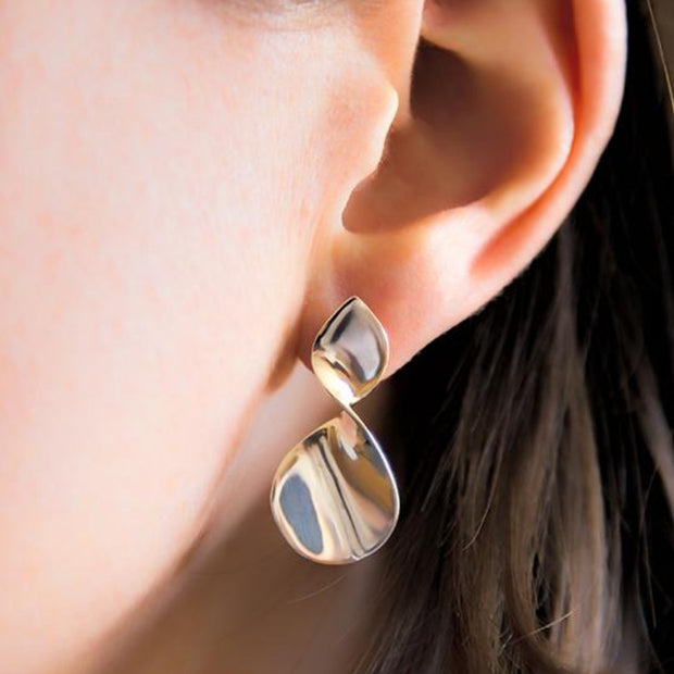 Pendek Sterling Silver Twist Post Earrings lifestyle
