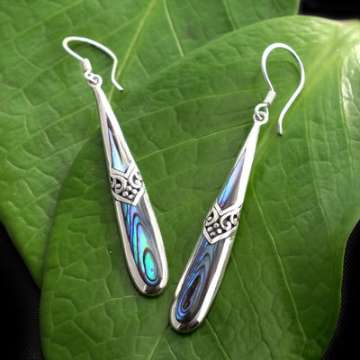 Kenindah Abalone and Sterling Silver Earrings from Bali