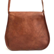 Rustic Goat Leather Crossbody Satchel Bag back view