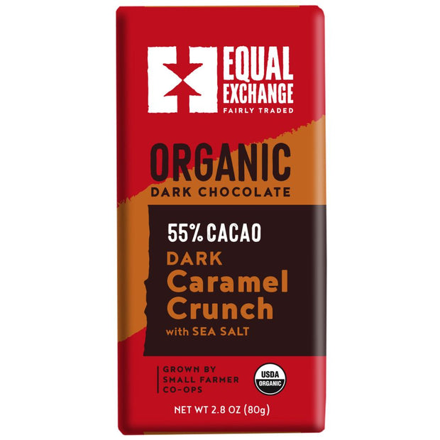 Organic Dark Chocolate Caramel Crunch with Sea Salt (55% Cacao) 80g Bar