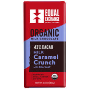 Organic Milk Chocolate Caramel Crunch with Sea Salt (43% Cacao) 80g Bar front
