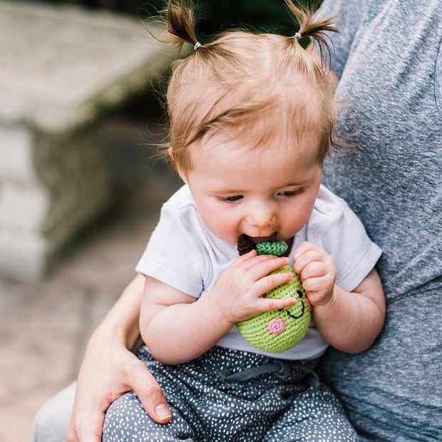 Pebble Rattles Friendly Pear Rattle – Zee Bee Market LLC
