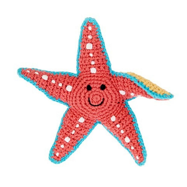 Pebble Child Hand crocheted Starfish Rattle
