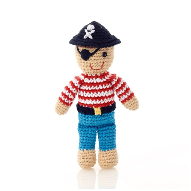 Pebble Child Crocheted Pirate Rattle Toy