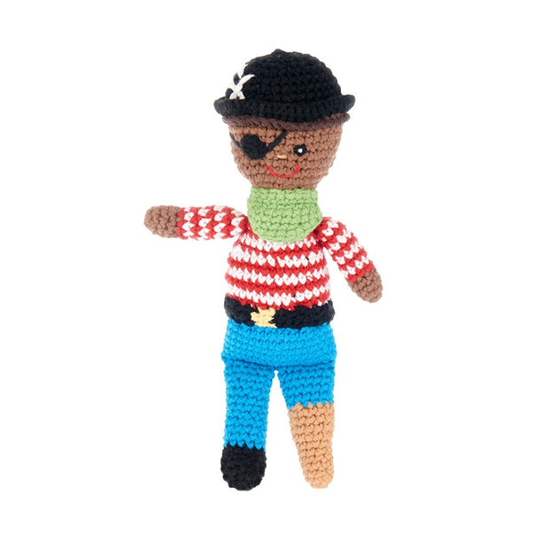 Pebble Child Pirate with Peg Leg Rattle Toy