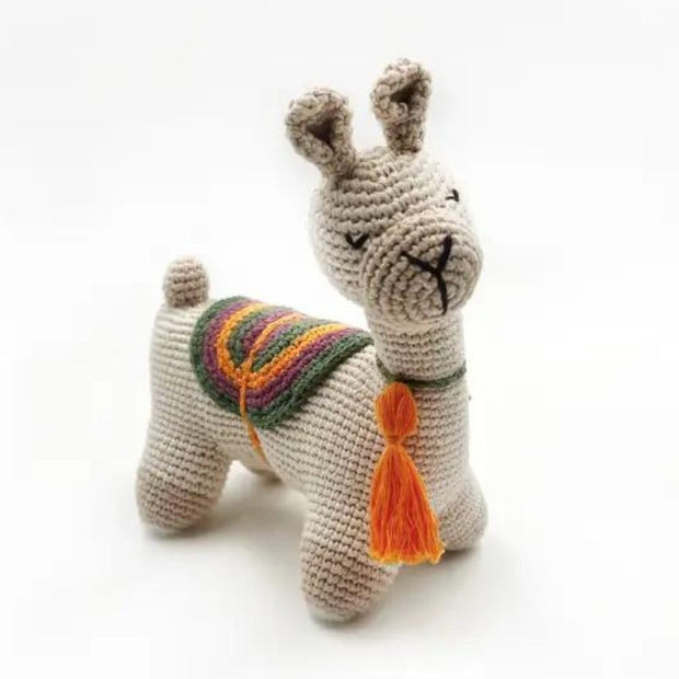 Llama Rattle Toy Natural color