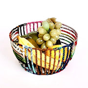 Sari Wrapped Wire Basket with fruit