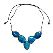 Cinco Tagua Necklace - Turquoise