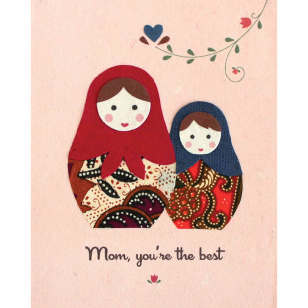 Best Mom Batik Nesting Dolls Card by Good Paper