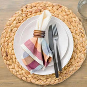 Set of 4 Hand-woven Clove Madras Cotton Napkins styled