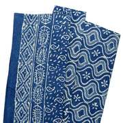 Block Printed Cotton Square Tablecloth - Wave Dabu showing various motifs