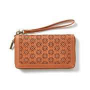 Starburst Lace Pattern Leather Wallet exterior with removaable wrist strap