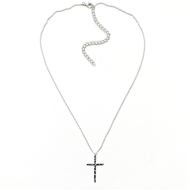 Chandi Silver Plated Cross Necklace