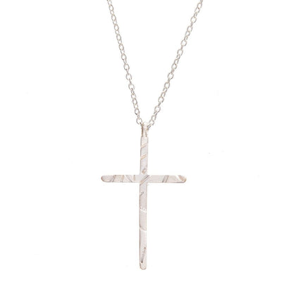 Chandi Silver Plated Cross Necklace detail
