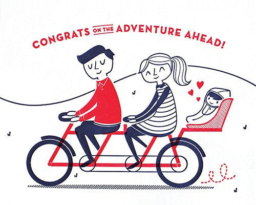 Baby Bicycle Congrats Letterpress Card by Good Paper