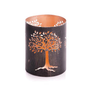 Copper-plated Iron Lantern with Tree of Life cutout