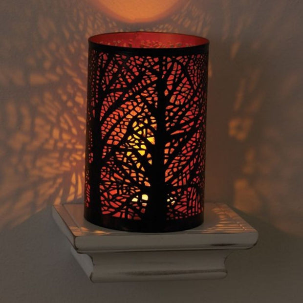 Copper-plated Iron Lantern with Woods scene lifestyle
