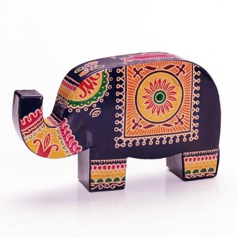 Fair Trade Elephant Embossed Leather Bank