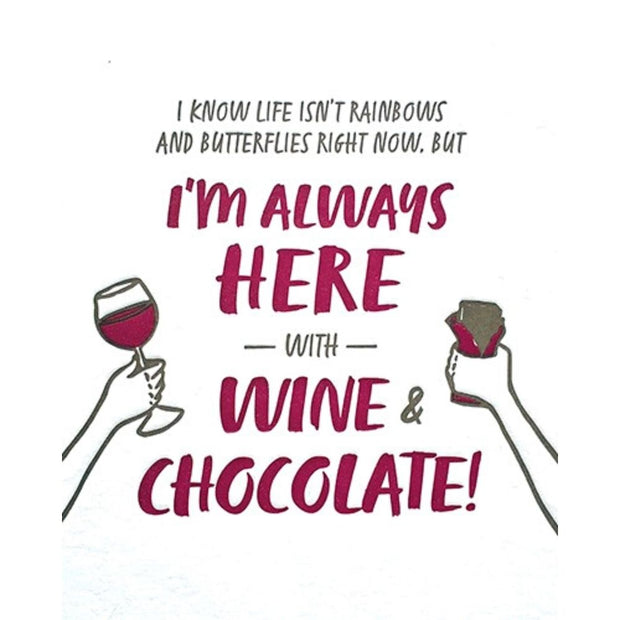 Wine and Chocolate Encouragement Card