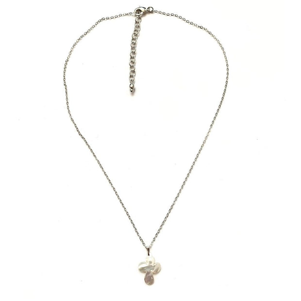 Mini Mother of Pearl Cross Necklace