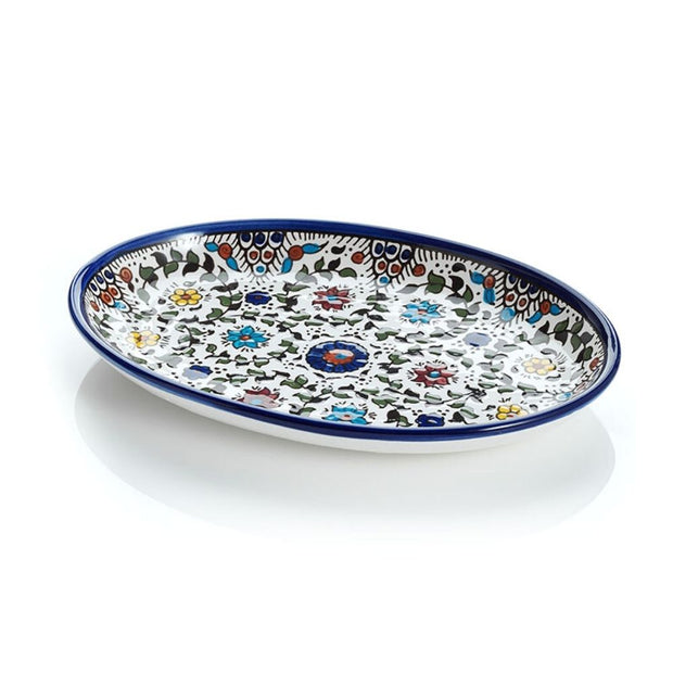 West Bank Hand-painted Medium Oval Ceramic Tray