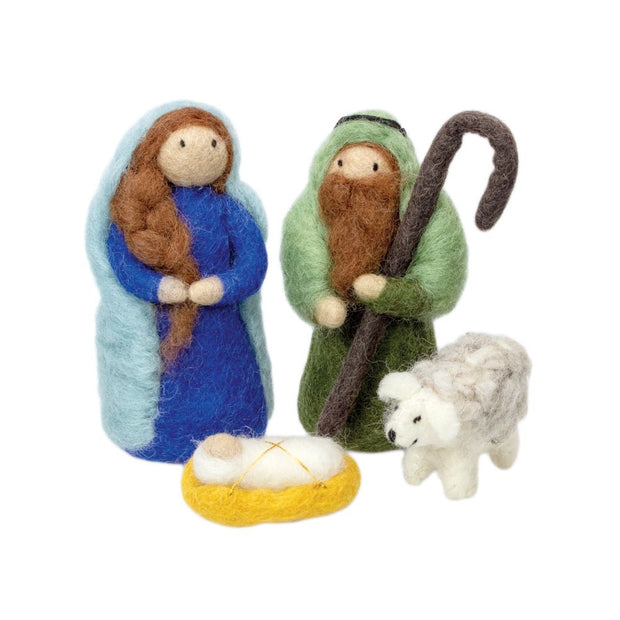 Four-piece Felted Holy Night Nativity Set