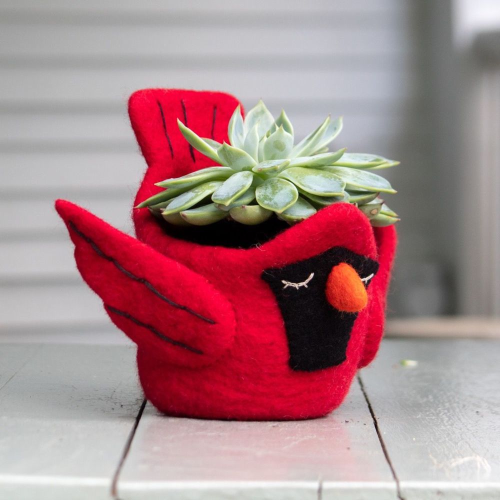 cardinal planter pot Cardinal Felt Planter