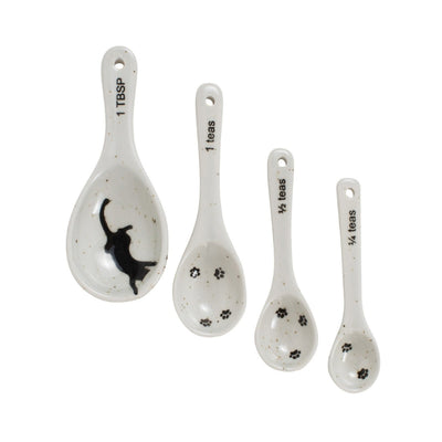 Set of Four Kitty Cat Prints Measuring Spoons
