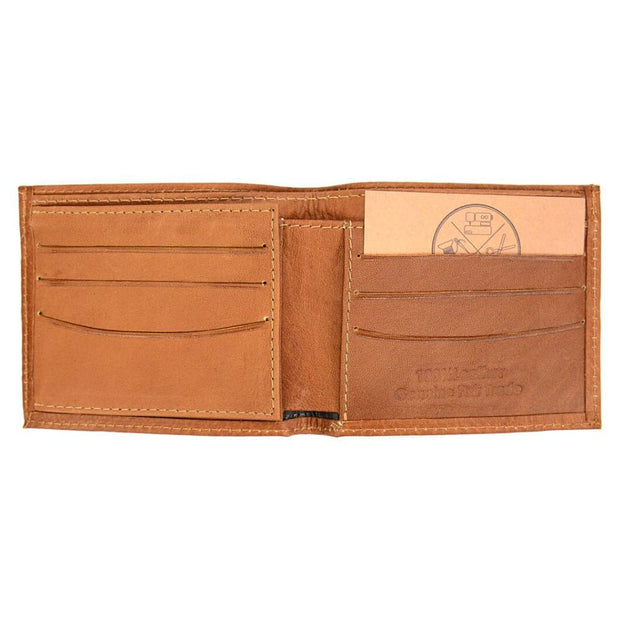 Classic Leather Bifold Wallet tan open