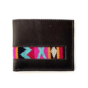 Leather and Textile Bifold Wallet