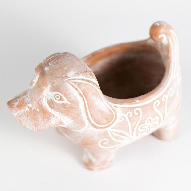 Dog Terracotta Planter  above view