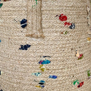 Jute and Sari Bits Basket with Handles details