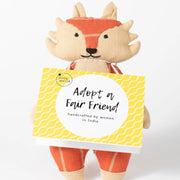 Adopt a Friend Stuffed Toy - Fox with adoption tag