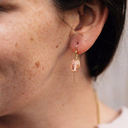 Blush Glass Bead Earrings on model