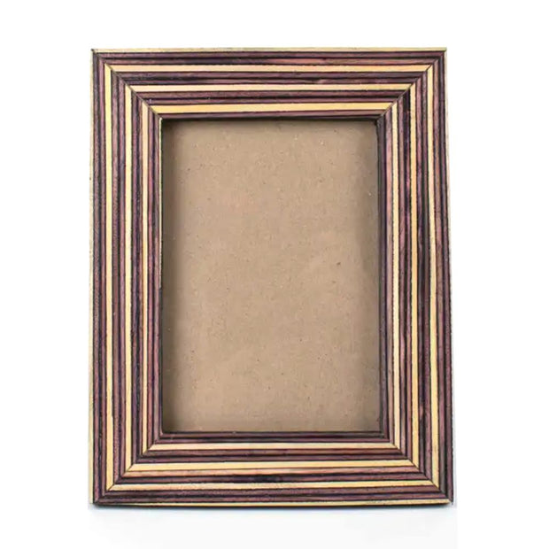 5" x 7" Mini Stripe Elm Wood Photo Frame front view
