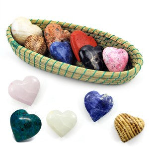 Heart Shaped Semi-Precious Hand Carved Stones