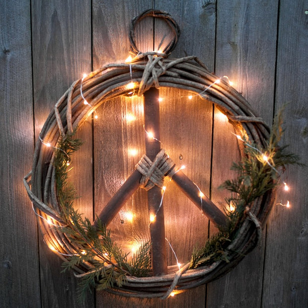 17-inch Wood and Vine Peace Wreath lifestyle