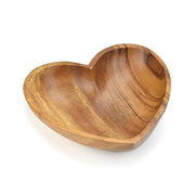 Acacia Wood Hand Carved Heart Shaped Bowl