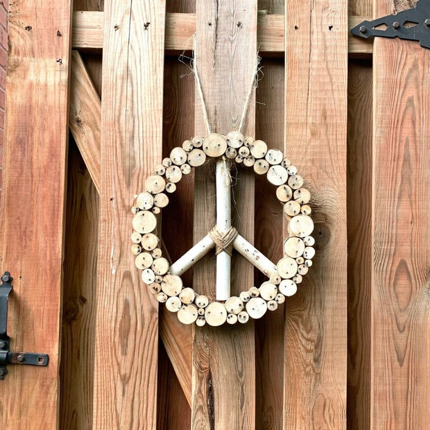 Galtang Vine and Wood Layered Peace Wreath lifestyle