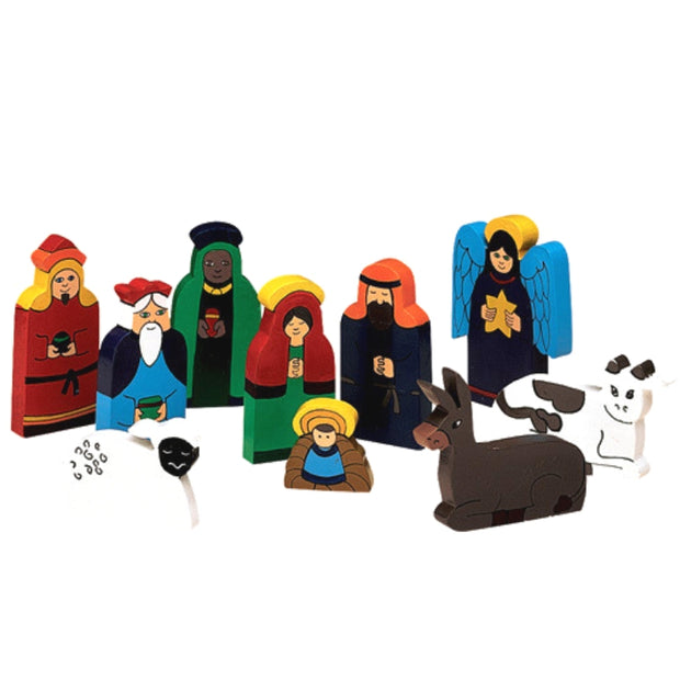 Bright Wood 10-Piece Nativity Set