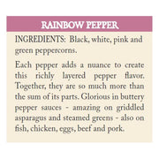 Victoria Falls Rainbow Pepper ingredients
