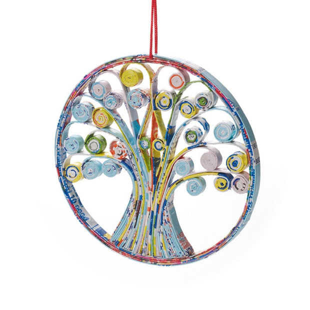 Recycled Paper Quilled Tree of Life Ornament