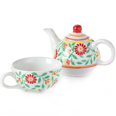 Sang Hoa Floral Ceramic Tea for One Set shown separate