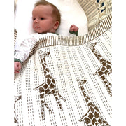 Block Printed Kantha Baby Quilt - Giraffe baby model