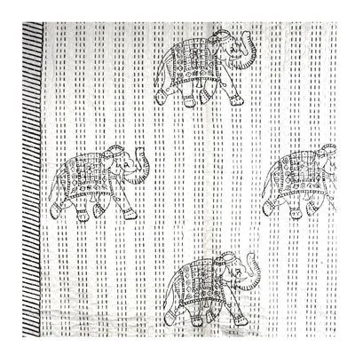 Block Printed Kantha Baby Quilt - Elephant