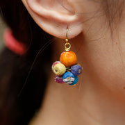 Kantha Cluster Bead Drop Earrings lifestyle