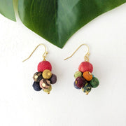 Kantha Cluster Bead Drop Earrings styled