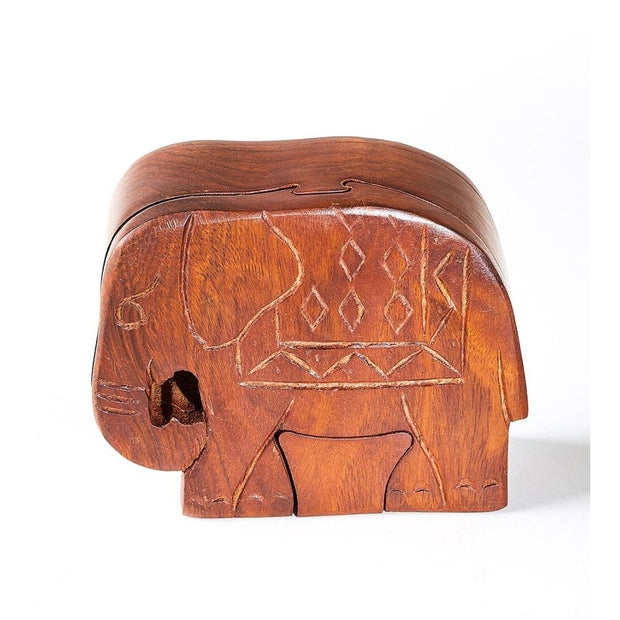 Sheesham Wood Elephant Puzzle Box