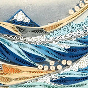 Quilled The Great Wave off Kanagawa by Hokusai Greeting Card detail